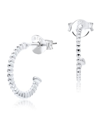 C Shaped Roll Silver Ear Stud STS-3891